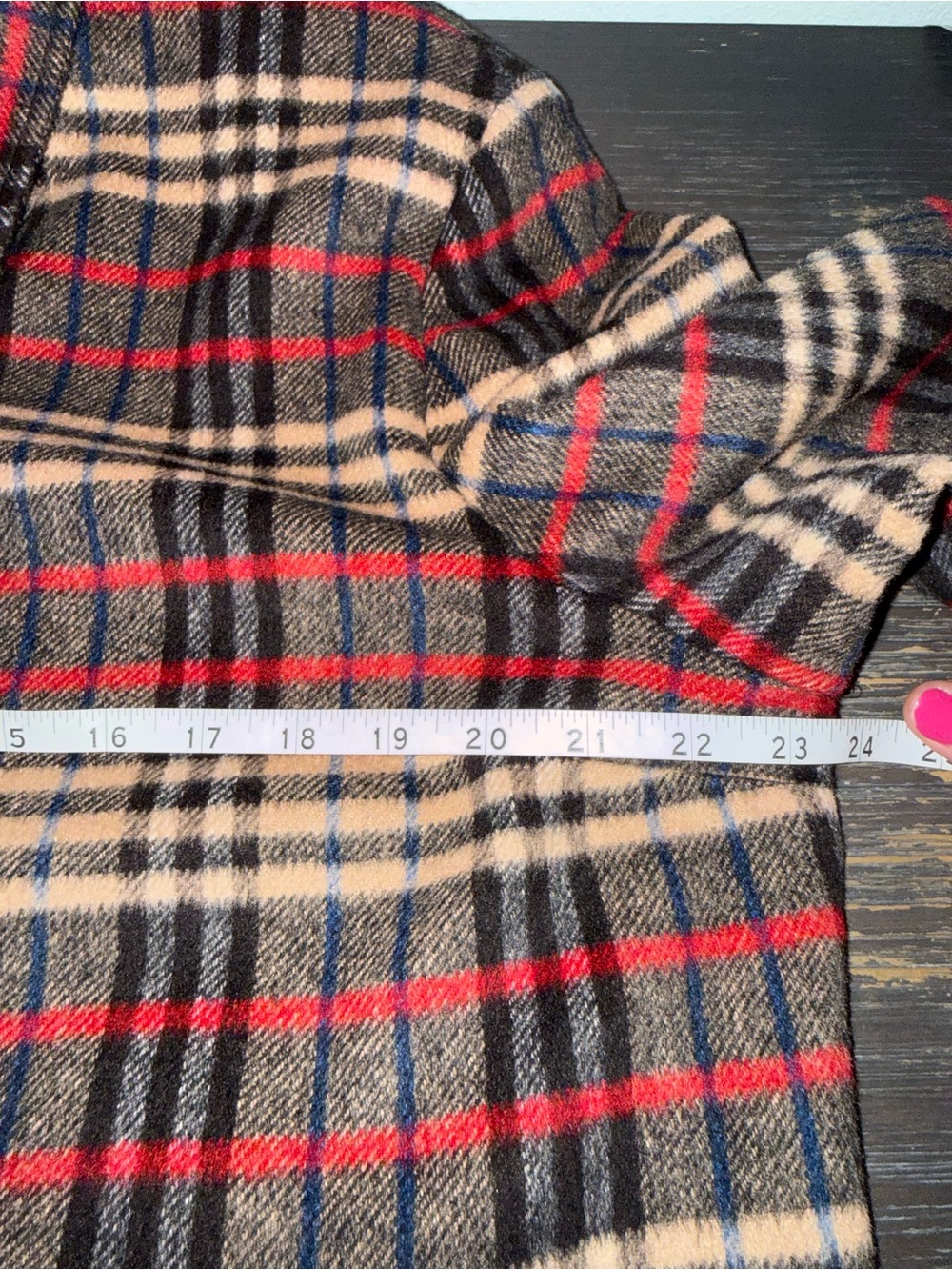 Vintage Evan Picone Plaid Button-Front Wool Jacket Black Beige Red Navy Tartan - Picture 7 of 10